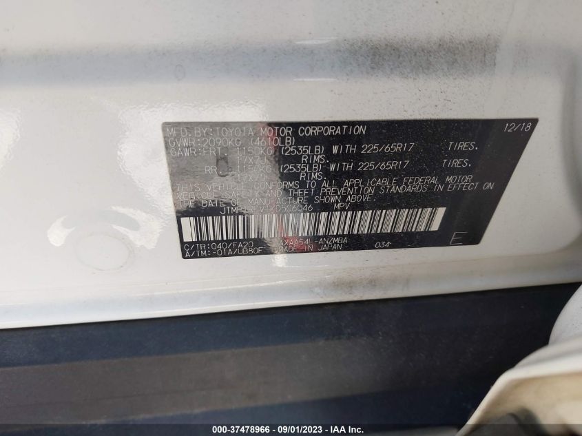 2019 TOYOTA RAV4 XLE - JTMP1RFV1KD506046