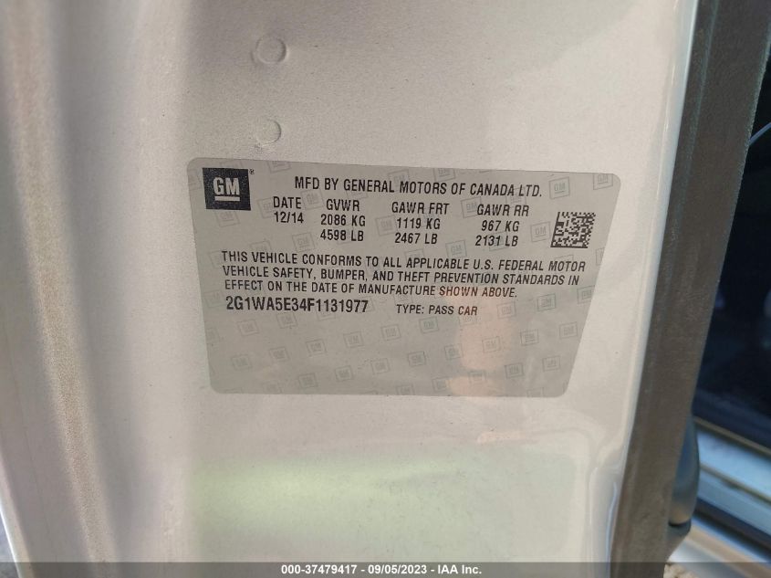 2015 CHEVROLET IMPALA LIMITED LS - 2G1WA5E34F1131977
