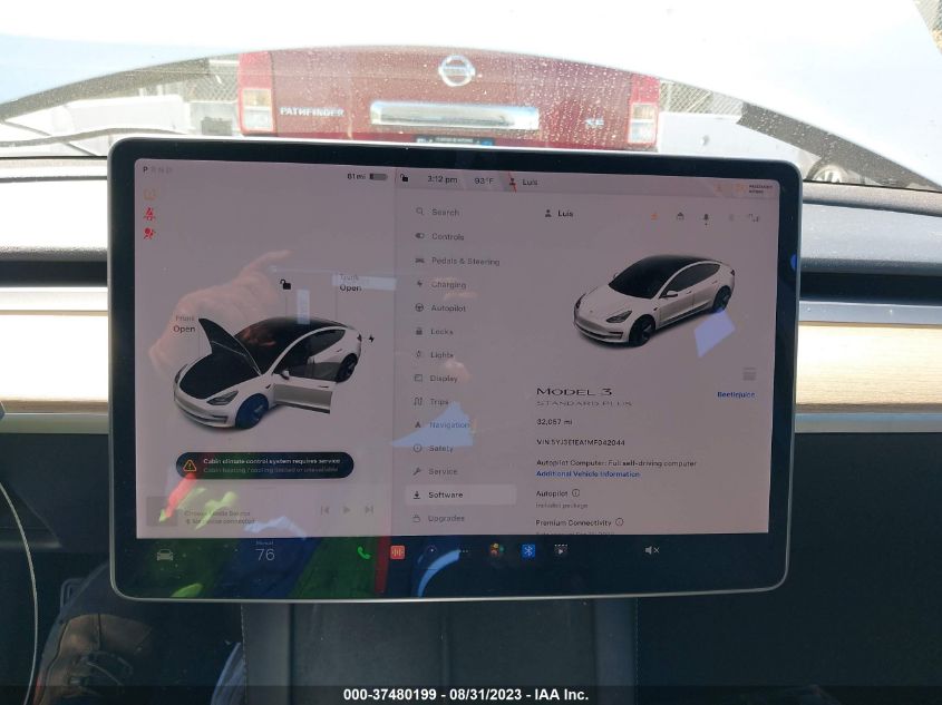 2021 TESLA MODEL 3 STANDARD RANGE PLUS - 5YJ3E1EA1MF042044