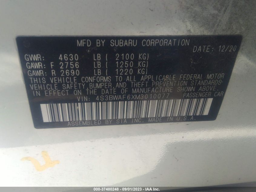 2021 SUBARU LEGACY PREMIUM - 4S3BWAF6XM3010077