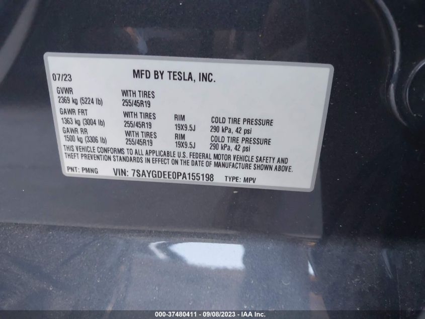 2023 TESLA MODEL Y - 7SAYGDEE0PA155198