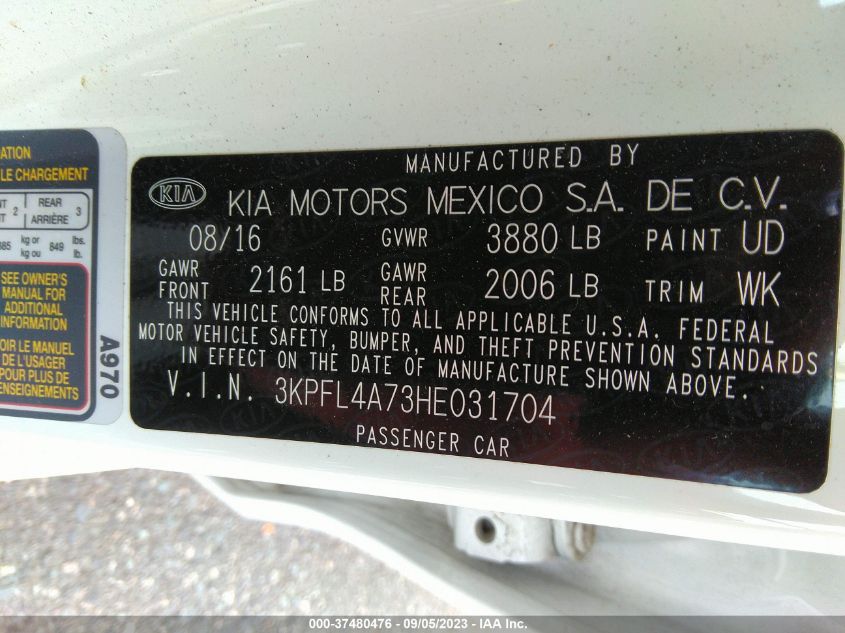2017 KIA FORTE S - 3KPFL4A73HE031704