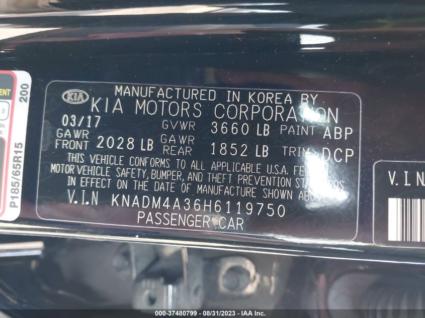 2017 KIA RIO LX - KNADM4A36H6119750