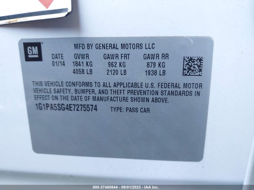 2014 CHEVROLET CRUZE LS AUTO 1G1PA5SG4E7275574