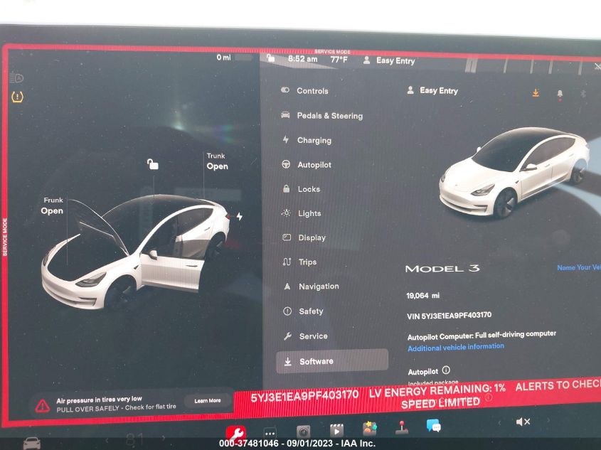 2023 TESLA MODEL 3 - 5YJ3E1EA9PF403170