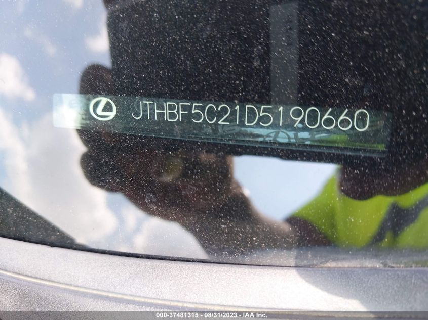 2013 LEXUS IS 250 JTHBF5C21D5190660