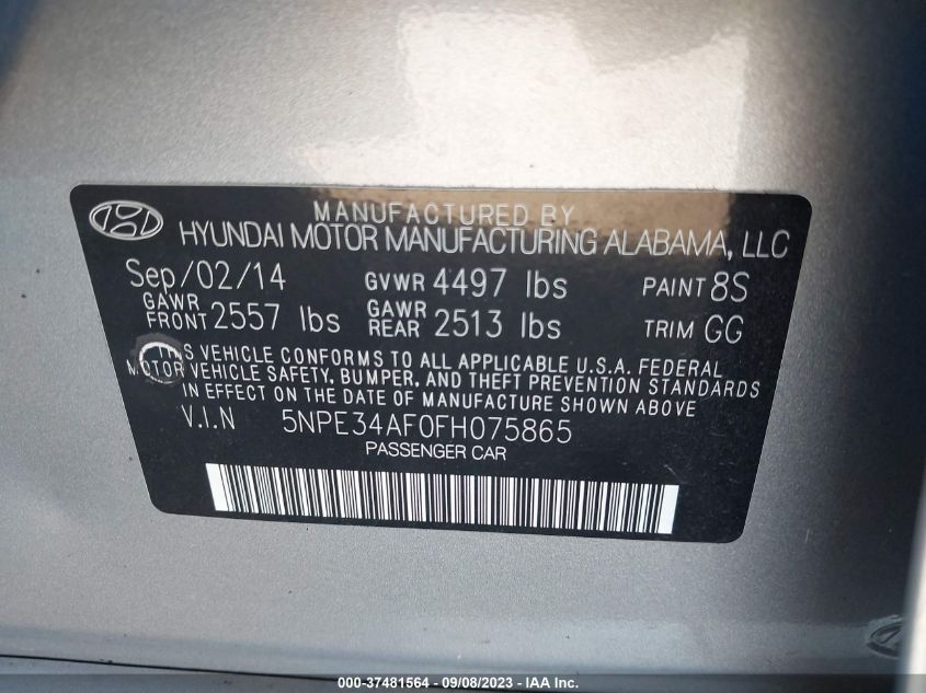 2015 HYUNDAI SONATA SPORT/LIMITED - 5NPE34AF0FH075865