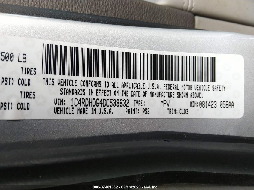 2013 DODGE DURANGO CREW - 1C4RDHDG4DC539632