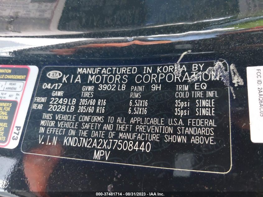 2018 KIA SOUL - KNDJN2A2XJ7508440