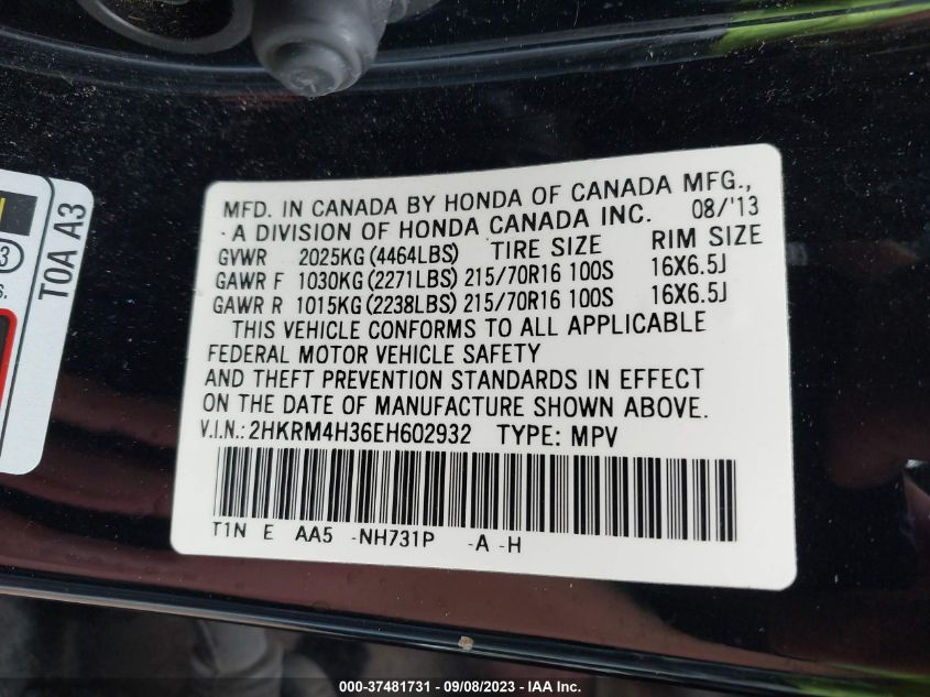 2014 HONDA CR-V LX - 2HKRM4H36EH602932