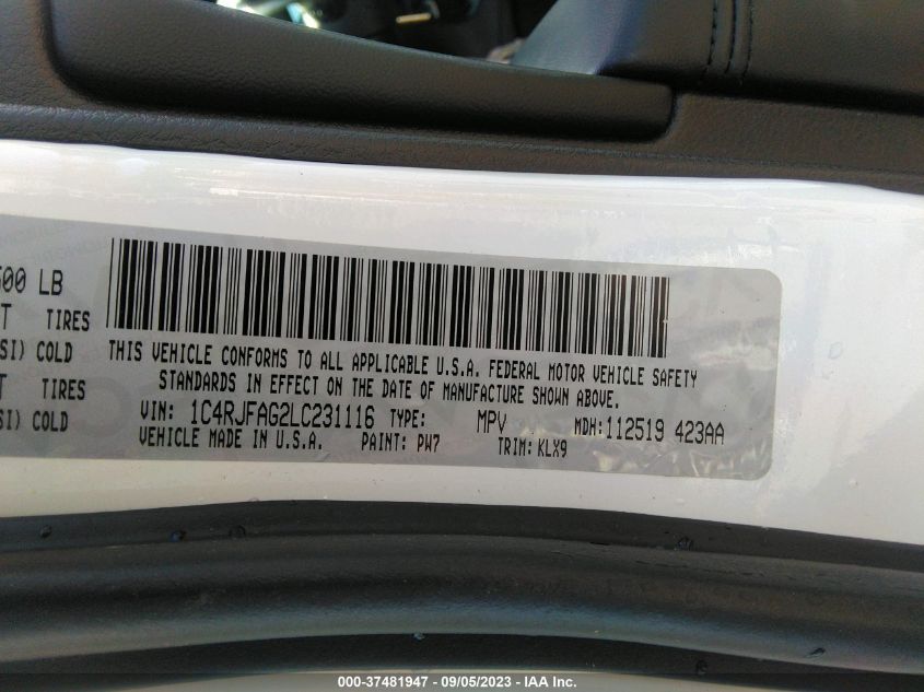 2020 JEEP GRAND CHEROKEE ALTITUDE - 1C4RJFAG2LC231116