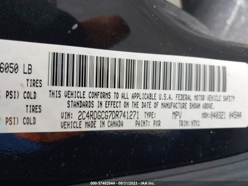 2013 DODGE GRAND CARAVAN SXT - 2C4RDGCG7DR741271