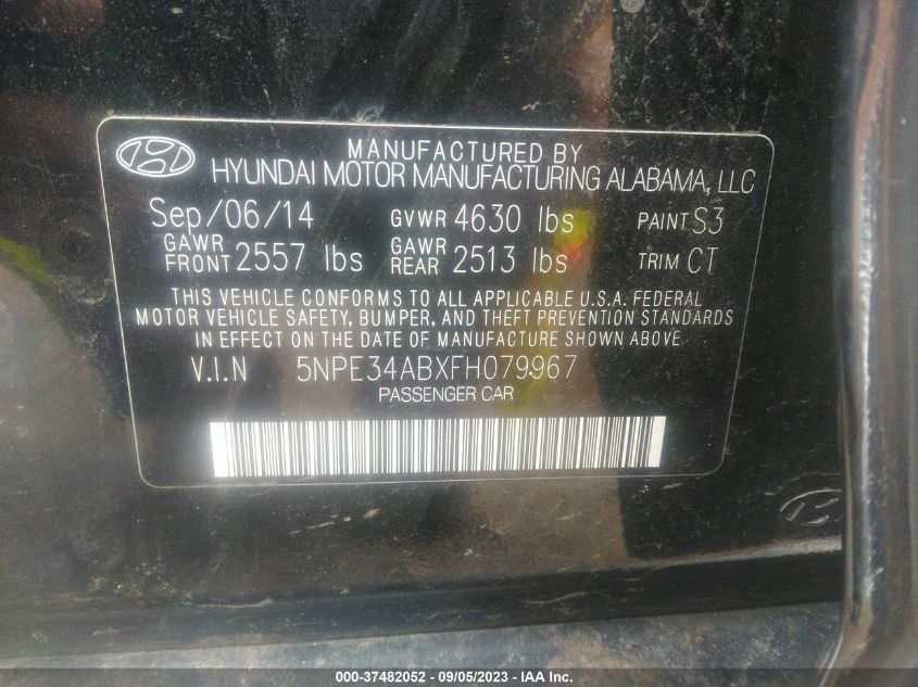 2015 HYUNDAI SONATA SPORT/LIMITED - 5NPE34ABXFH079967