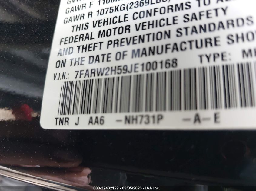 2018 HONDA CR-V EX - 7FARW2H59JE100168