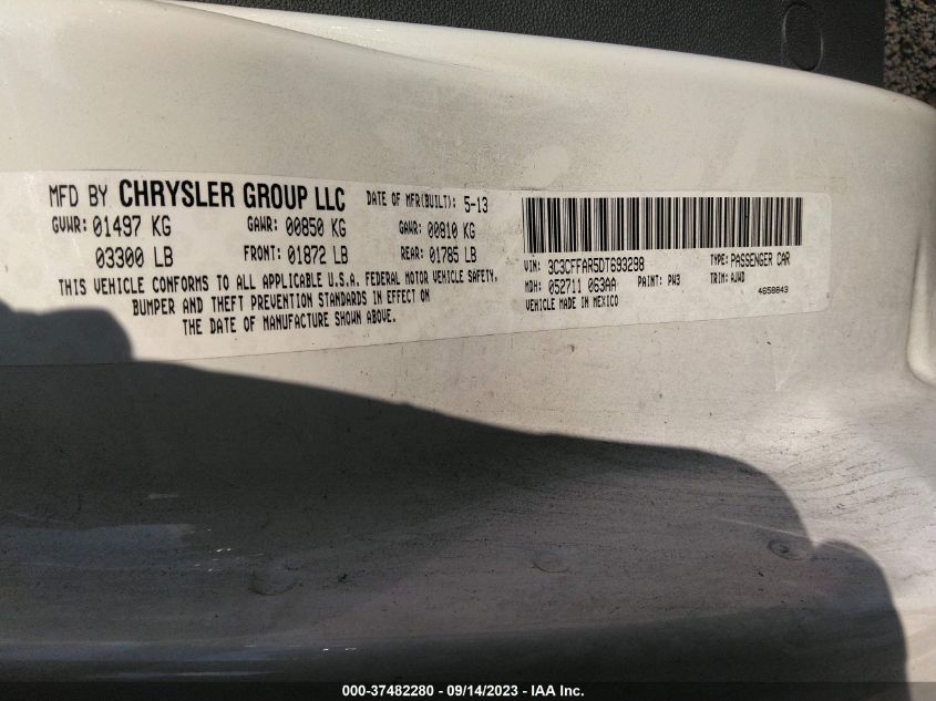 2013 FIAT 500 POP - 3C3CFFAR5DT693298