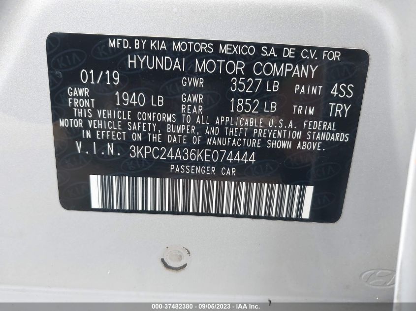 2019 HYUNDAI ACCENT SE - 3KPC24A36KE074444