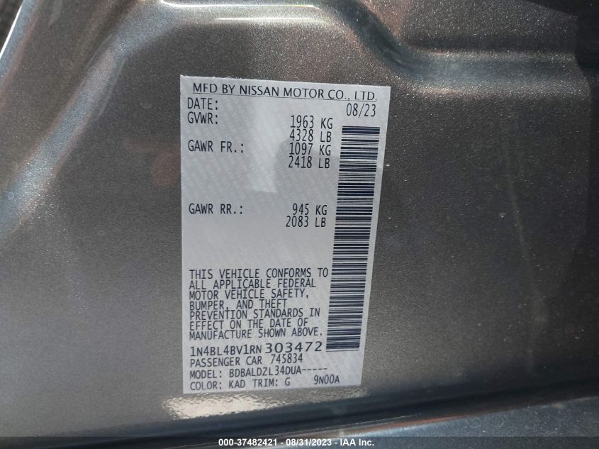 2024 NISSAN ALTIMA 2.5 S - 1N4BL4BV1RN303472