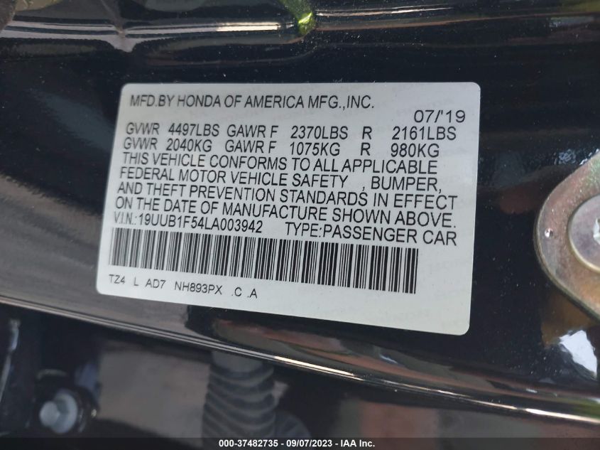 19UUB1F54LA003942 Acura TLX W/TECHNOLOGY PKG 9