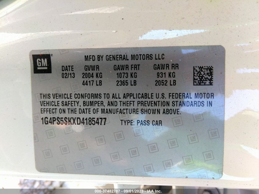 2013 BUICK VERANO LEATHER GROUP - 1G4PS5SKXD4185477