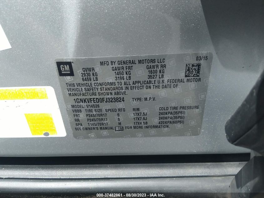 2015 CHEVROLET TRAVERSE LS - 1GNKVFED0FJ323824