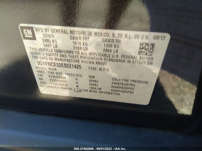 2014 CADILLAC SRX PERFORMANCE COLLECTION - 3GYFNCE32ES521425