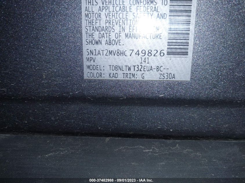 2017 NISSAN ROGUE SV - 5N1AT2MV8HC749826
