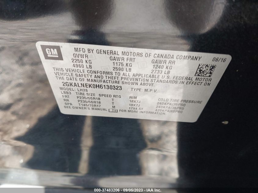 2017 GMC TERRAIN SLE - 2GKALNEK0H6130323