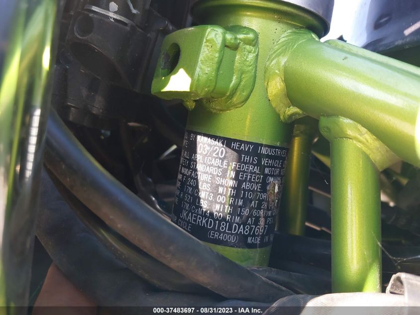 2020 KAWASAKI ER400 D JKAERKD18LDA87697