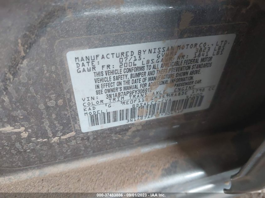 2015 NISSAN SENTRA S/SV/SR/SL - 3N1AB7AP9FY306912
