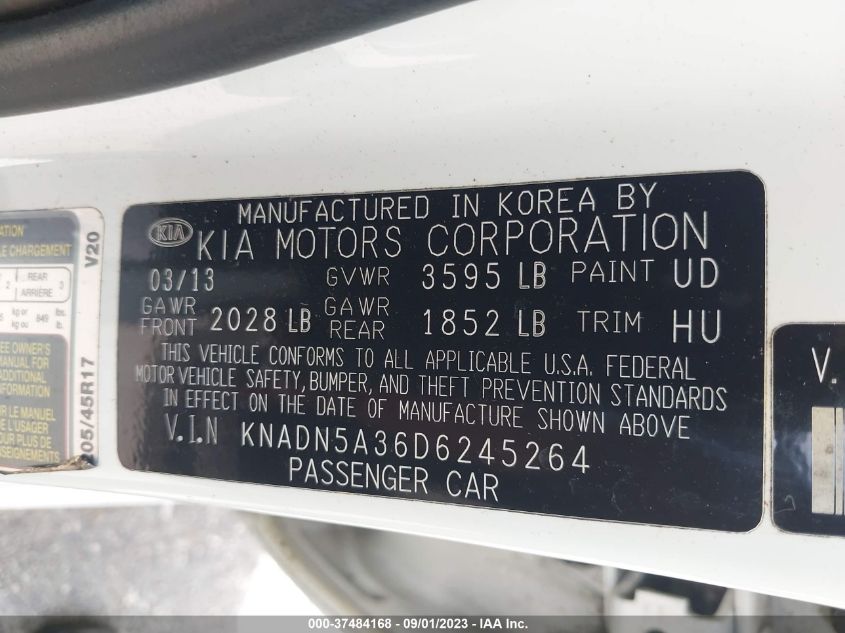 2013 KIA RIO EX/SX - KNADN5A36D6245264