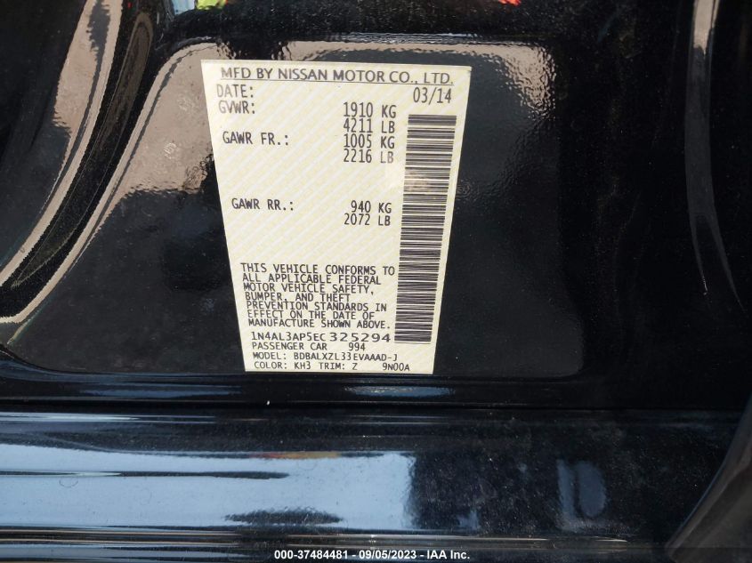 2014 NISSAN ALTIMA 2.5 SL - 1N4AL3AP5EC325294