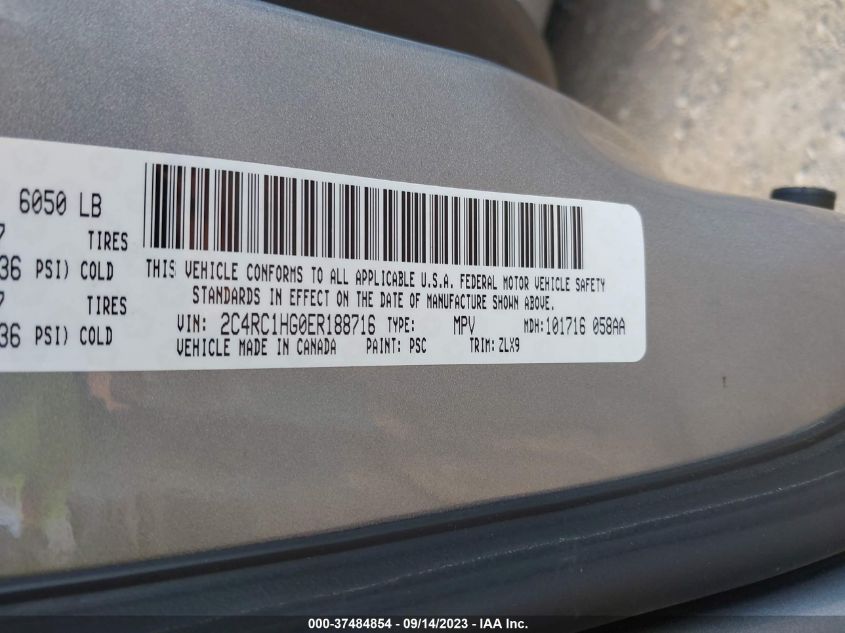 2014 CHRYSLER TOWN & COUNTRY S - 2C4RC1HG0ER188716