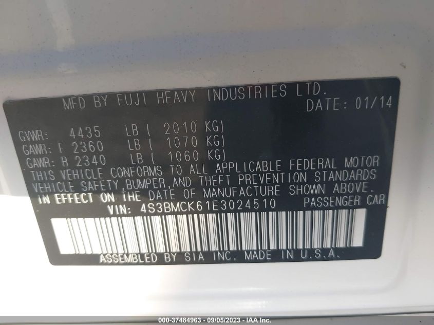 2014 SUBARU LEGACY 2.5I LIMITED - 4S3BMCK61E3024510
