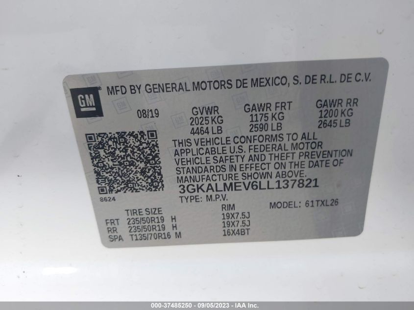 2020 GMC TERRAIN SLE - 3GKALMEV6LL137821
