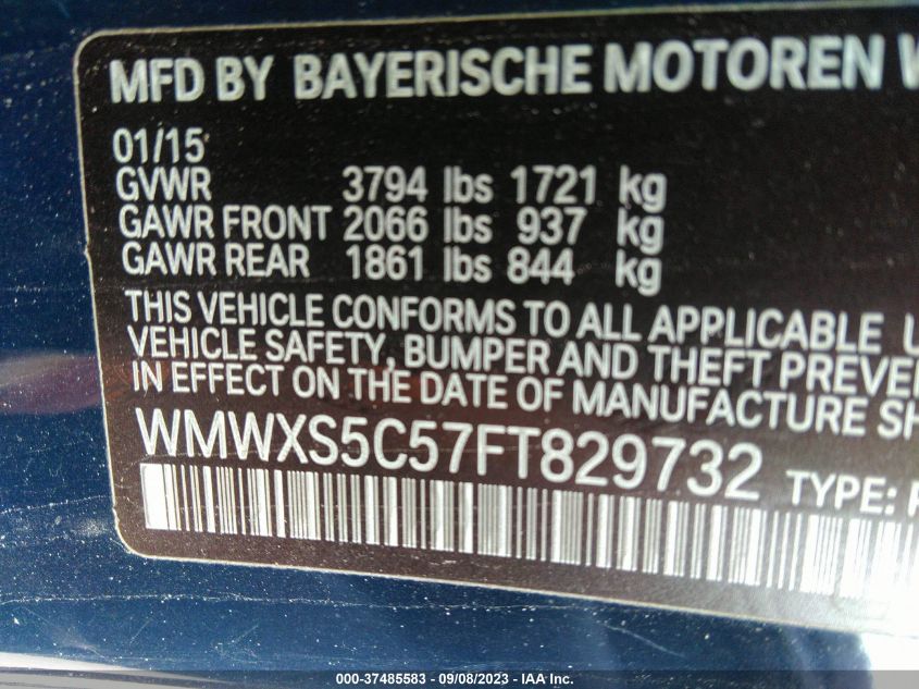 2015 MINI HARDTOP COOPER - WMWXS5C57FT829732