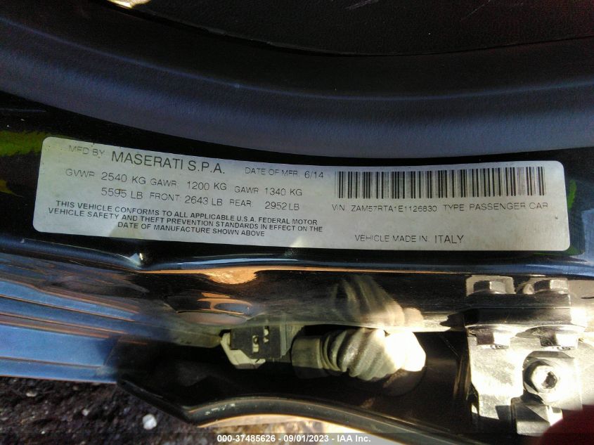 2014 MASERATI GHIBLI S Q4 ZAM57RTA1E1126830