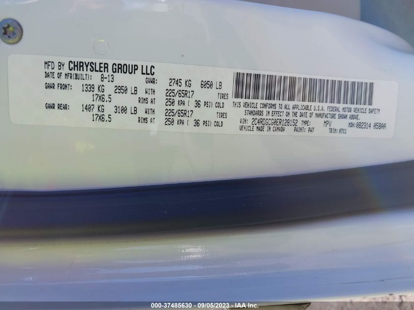 2014 DODGE GRAND CARAVAN SXT - 2C4RDGCG0ER128152