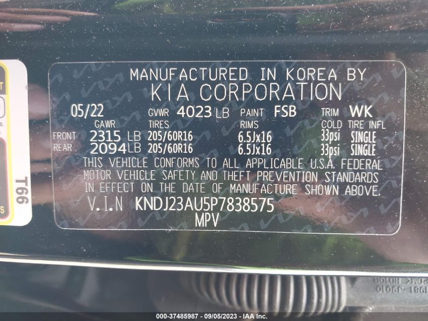 2023 KIA SOUL LX - KNDJ23AU5P7838575