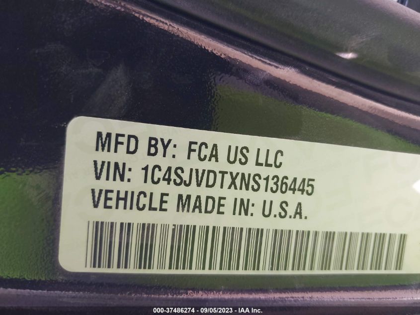 2022 JEEP WAGONEER SERIES III 1C4SJVDTXNS136445