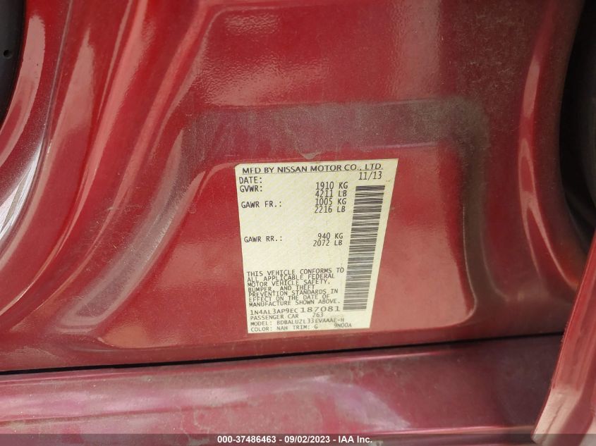 2014 NISSAN ALTIMA 2.5 SV - 1N4AL3AP9EC187081