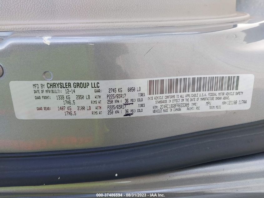2015 CHRYSLER TOWN & COUNTRY TOURING - 2C4RC1BG8FR655309