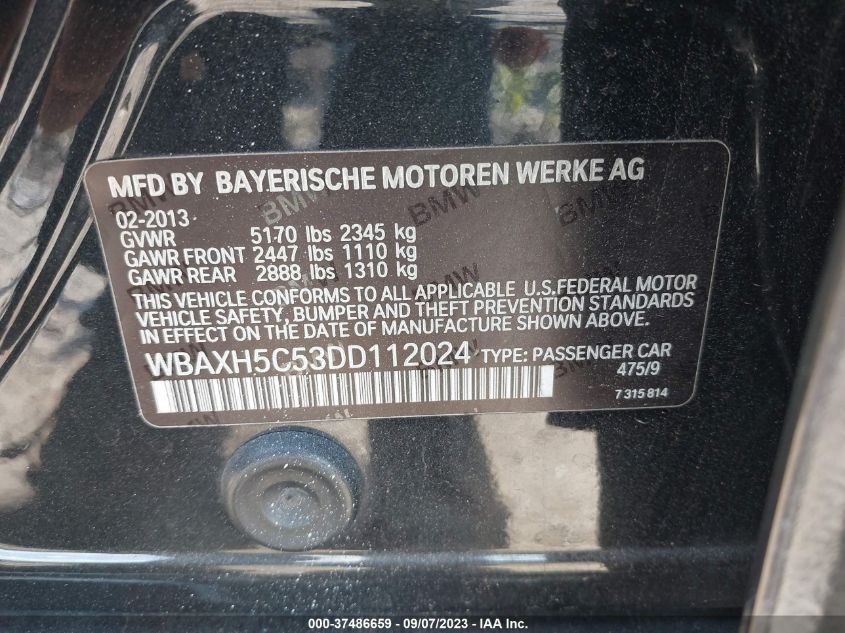 2013 BMW 5 SERIES 528I XDRIVE - WBAXH5C53DD112024