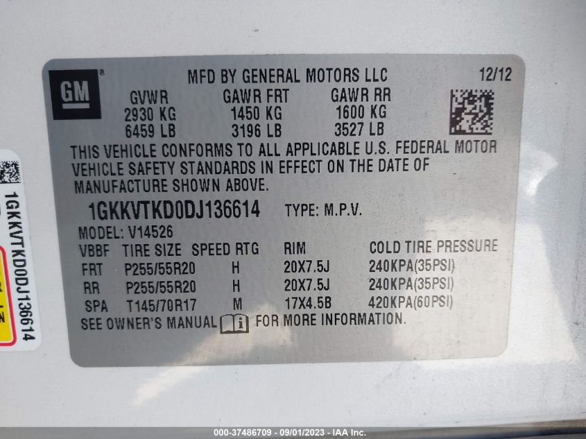 2013 GMC ACADIA DENALI - 1GKKVTKD0DJ136614
