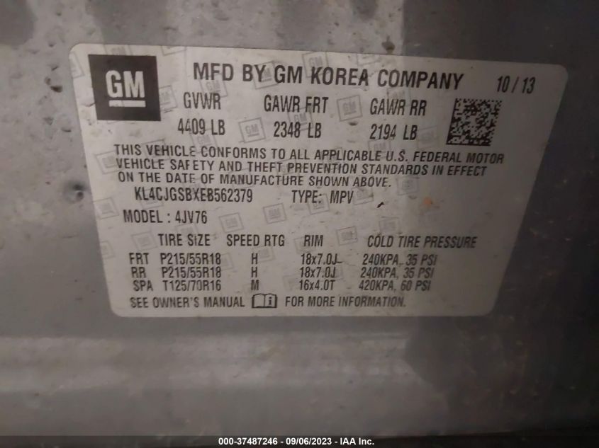 2014 BUICK ENCORE LEATHER - KL4CJGSBXEB562379