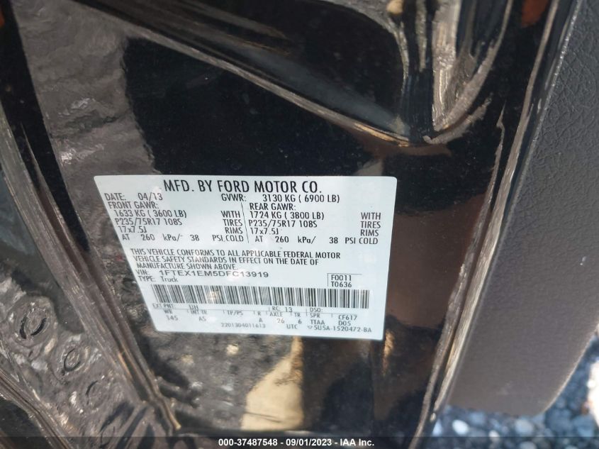 2013 FORD F-150 XL/STX/XLT - 1FTEX1EM5DFC13919