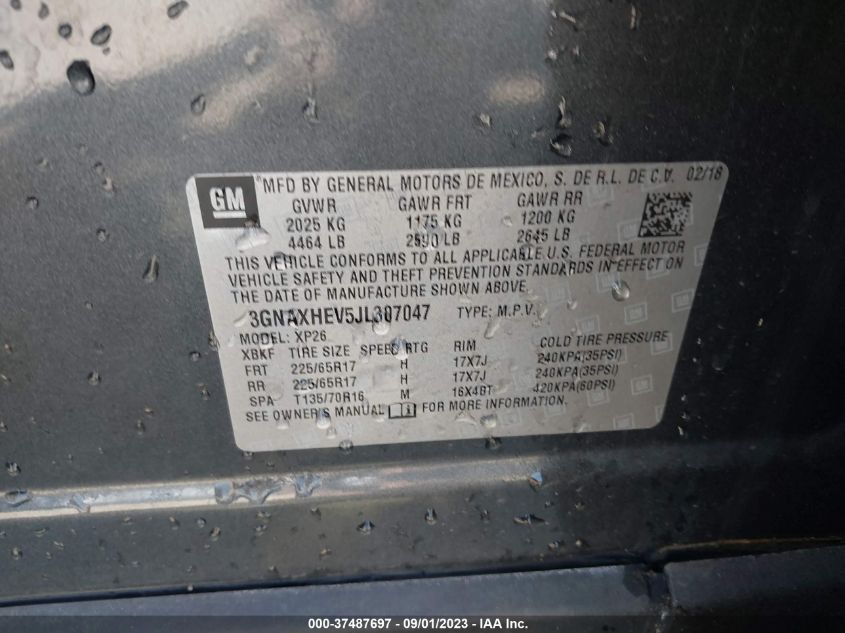 2018 CHEVROLET EQUINOX LS - 3GNAXHEV5JL307047