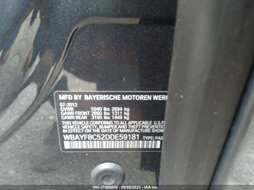 2013 BMW 7 SERIES 750LI XDRIVE - WBAYF8C52DDE59181