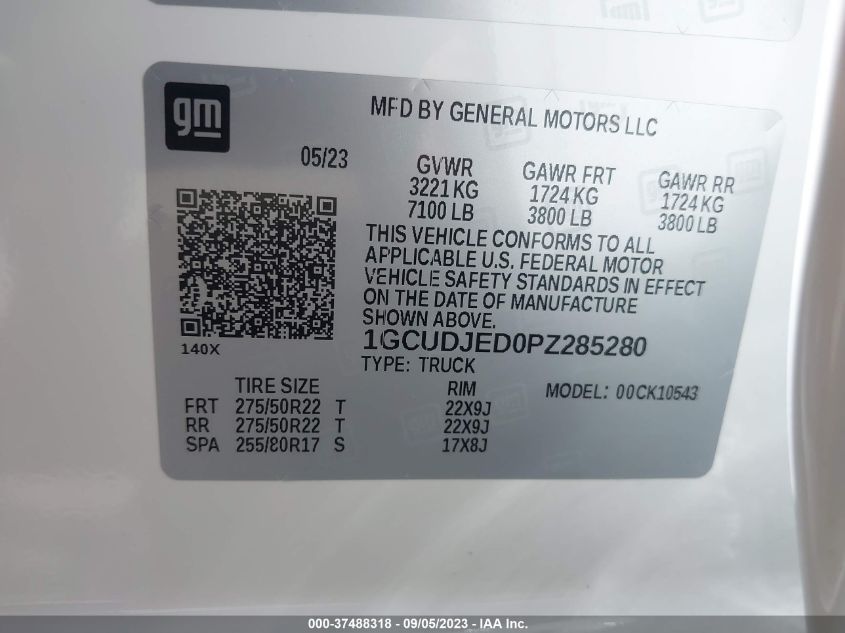 2023 CHEVROLET SILVERADO 1500 HIGH COUNTRY - 1GCUDJED0PZ285280