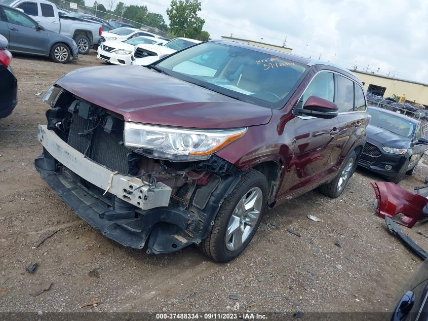 2014 TOYOTA HIGHLANDER LIMITED - 5TDDKRFH0ES007693