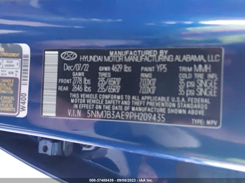 2023 HYUNDAI TUCSON SEL - 5NMJB3AE9PH209435